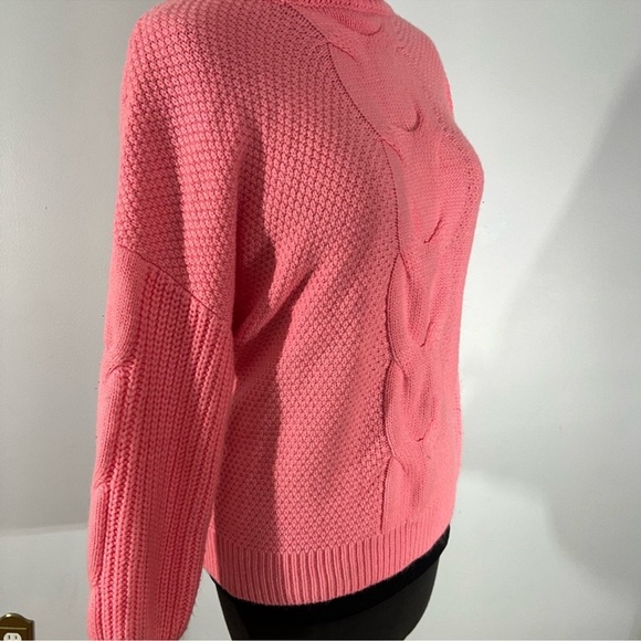 Zenana Outfitters Vibrant Pink Cowl Neck Sweater - Picture 4 of 6